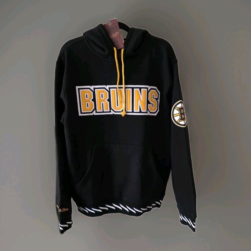 Mitchell & Ness Boston Bruins NHL Playmaker Vintage Fleece Hoodie, Black-Size S